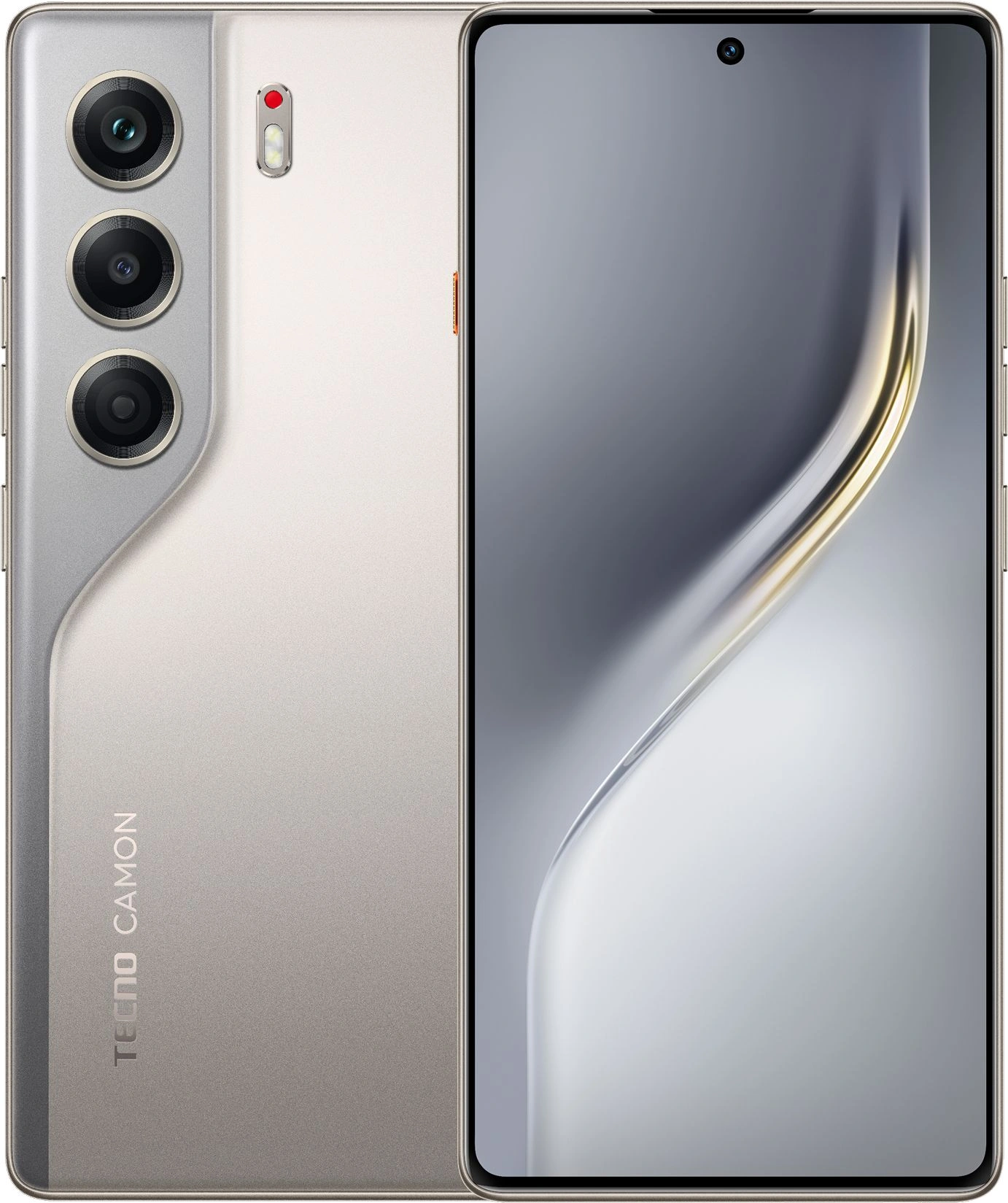 Смартфон Tecno Camon 40 256Gb 12Gb титан моноблок 3G 4G 2Sim 6.78" 1080x2436 Android 15 50Mpix 802.11 a/b/g/n/ac NFC GPS GSM900/1800 GSM1900 Protect FM microSD max1024Gb