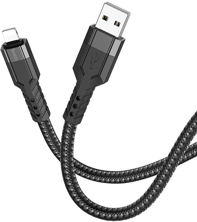 Кабель Hoco U110 iP USB (m)-Lightning (m) 1.2м черный коробка