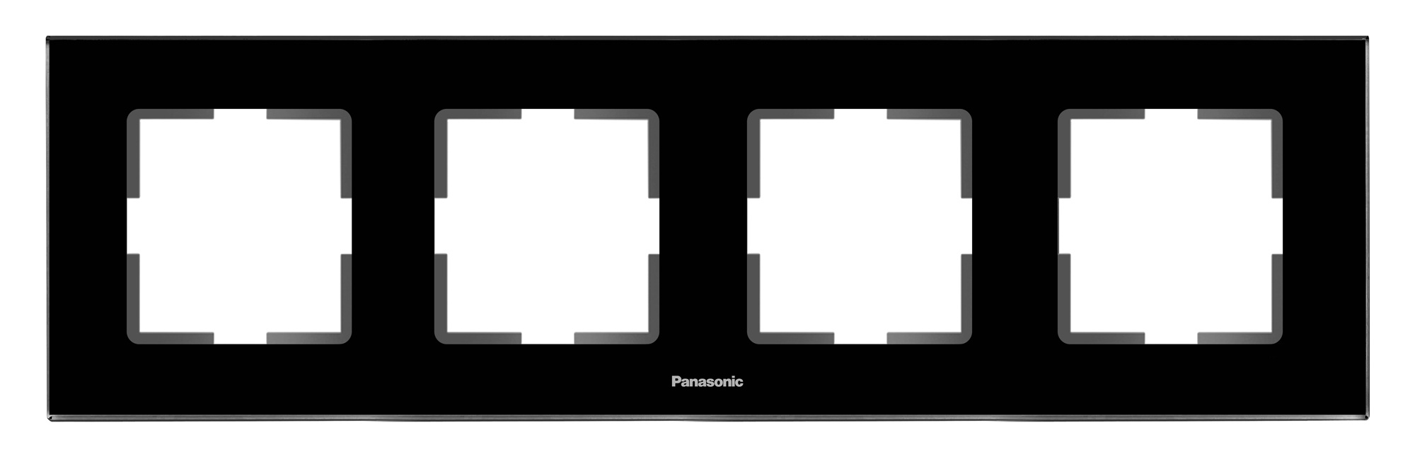 Рамка Panasonic Karre Plus WKTF08043GB-RU 4x горизонтальный монтаж стекло черный (упак.:1шт)