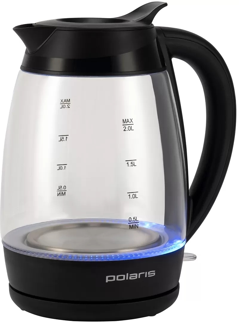 Чайник электрический Polaris PWK 2006CGL 2л. 2200Вт черный корпус: стекло/пластик (020346)