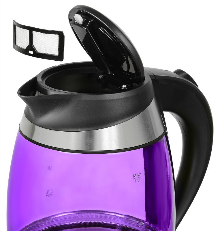 Чайник электрический Starwind SKG2217 1.8л. 2200Вт фиолетовый/черный корпус: стекло/пластик