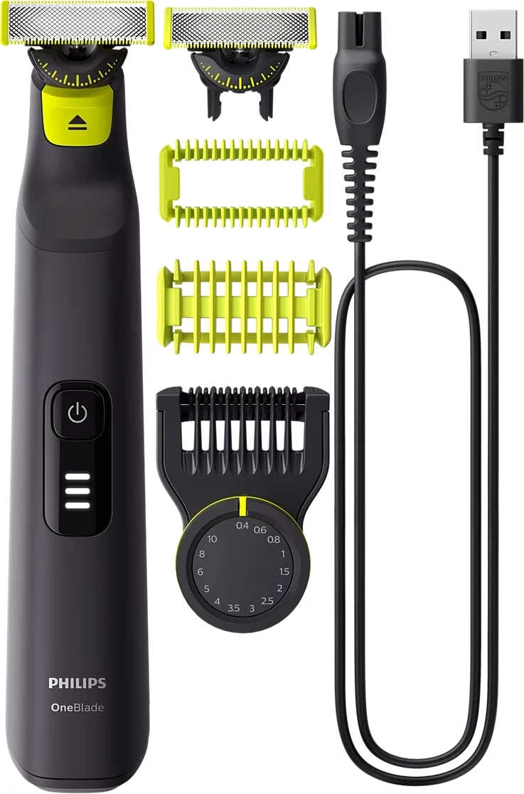Триммер Philips OneBlade Pro QP6542/15 черный (насадок в компл:3шт)