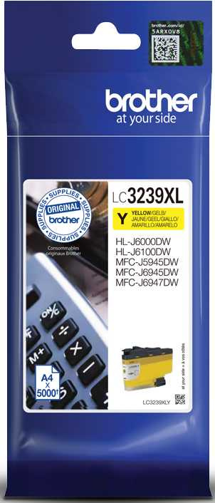 Картридж струйный Brother LC3239XLY желтый (5000стр.) для Brother HL-J6000DW/MFC-J5945DW