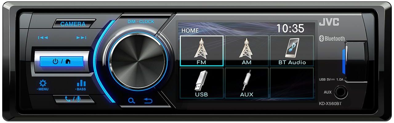 Автомагнитола JVC KD-X560BT 1DIN 4x45Вт v4.2 3" ПДУ RDS