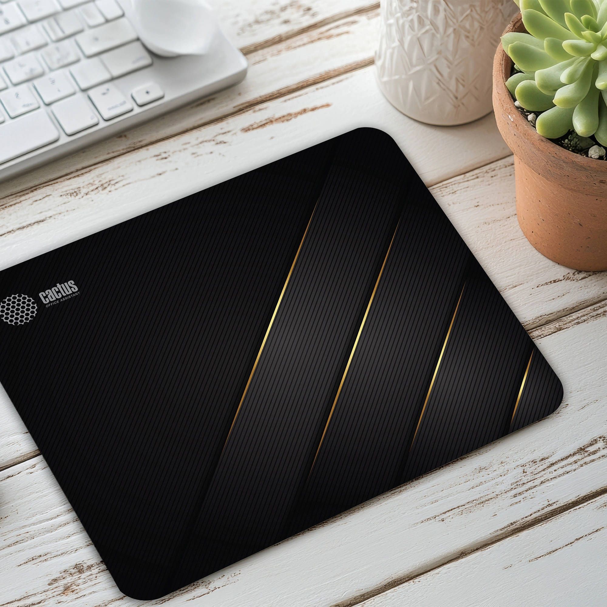 Коврик для мыши Cactus Gold Geometry рисунок 300x250x2мм (CS-MP-P04M)
