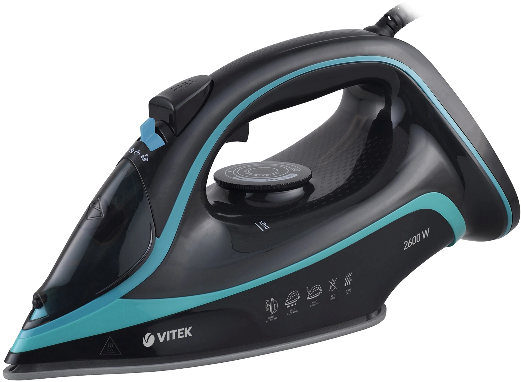 Утюг Vitek VT-8334 2600Вт черный/бирюзовый