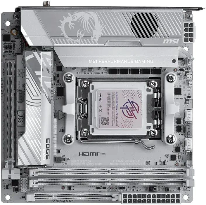 Материнская плата MSI MPG X870I EDGE TI EVO WIFI Socket AM5 AMD X870E 2xDDR5 mini-ITX AC`97 8ch(7.1) 5Gigabit RAID+HDMI