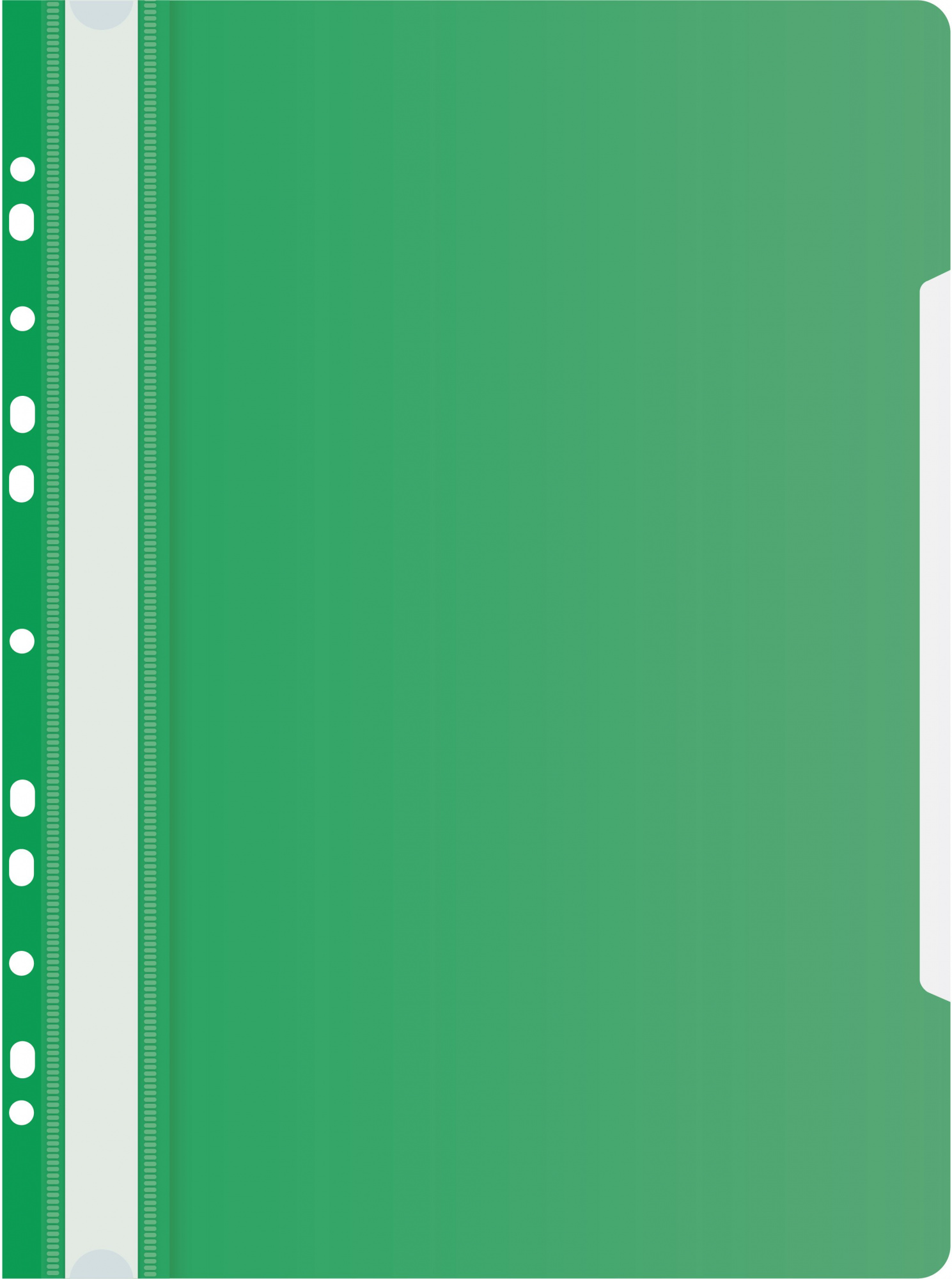 Папка-скоросшиватель Бюрократ PS-P20GRN A4 прозрач.верх.лист боков.перф. пластик зеленый