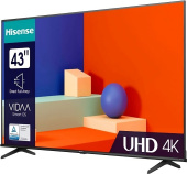 Телевизор LED Hisense 43" 43A6K Frameless черный 4K Ultra HD 60Hz DVB-T DVB-T2 DVB-C DVB-S DVB-S2 USB WiFi Smart TV