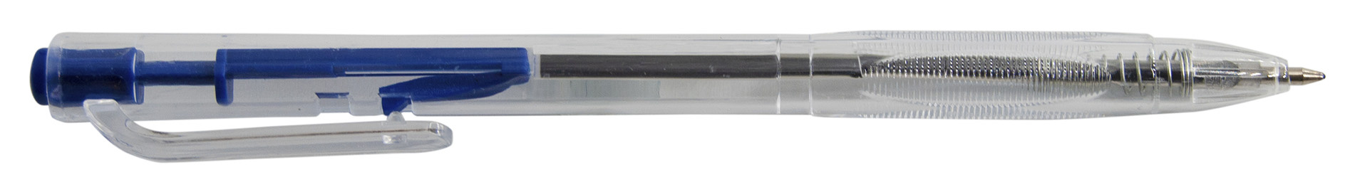 Ручка шариков. автоматическая Buro прозрачный d=0.7мм син. черн. кор.карт. сменный стержень линия 0.5мм без инд. Маркировки