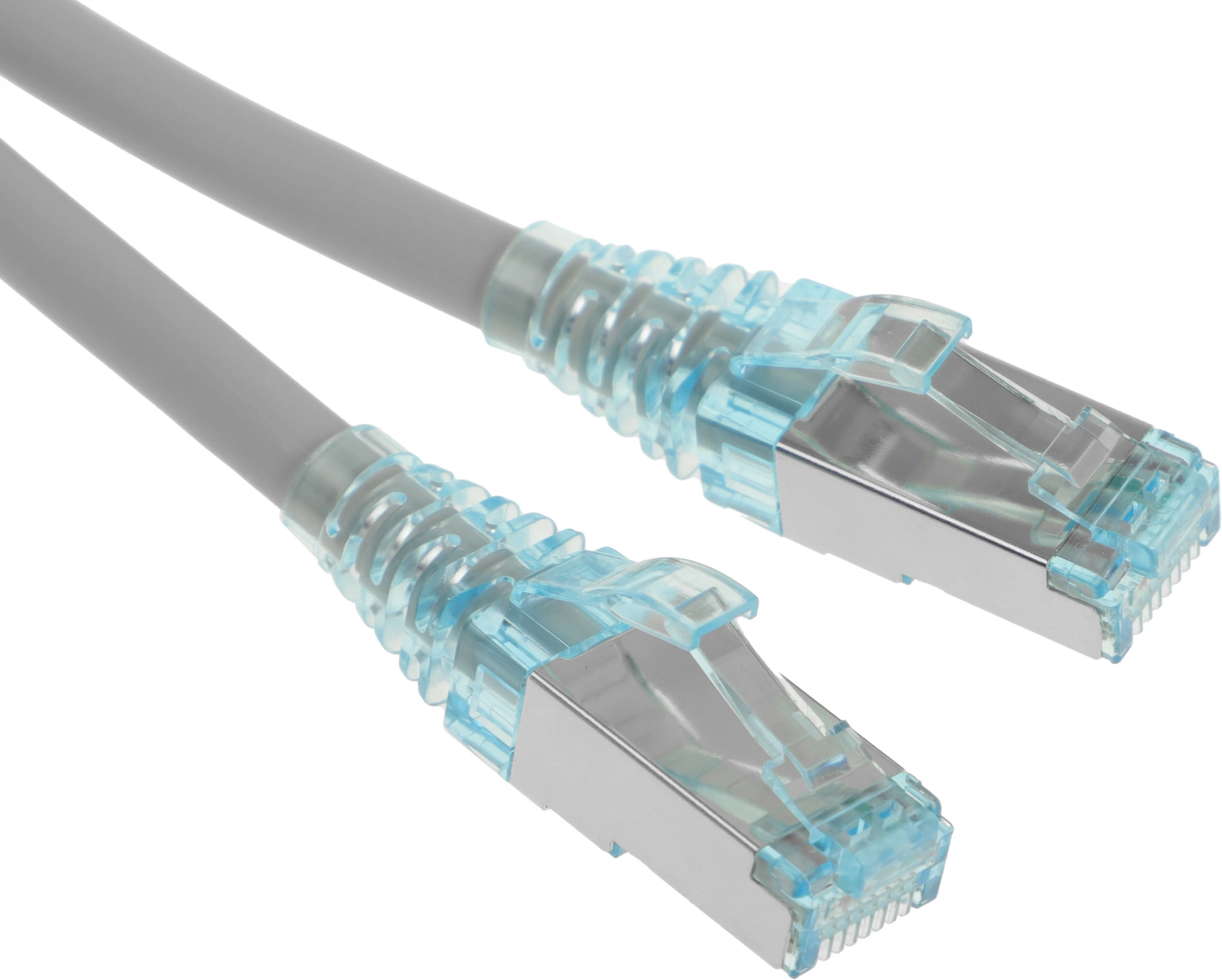 Патч-корд Hyperline PC-LPM-STP-RJ45-RJ45-C6-5M-LSZH-GY U/FTP RJ-45 вил.-вилка RJ-45 кат.6 5м серый LSZH 26AWG