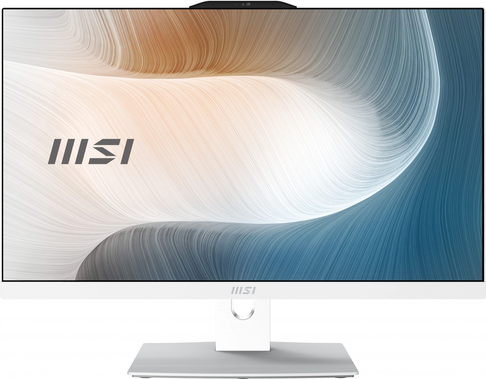 Моноблок MSI Modern AM242P 12M-1064XRU 23.8" Full HD i7 1255U (1.7) 16Gb SSD512Gb Iris Xe без ОС GbitEth WiFi BT 120W клавиатура мышь Cam белый 1920x1080