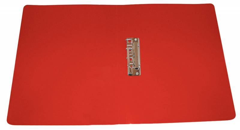 Папка метал.зажим Бюрократ -PZ05CRED A4 пластик 0.5мм торц.наклейка красный