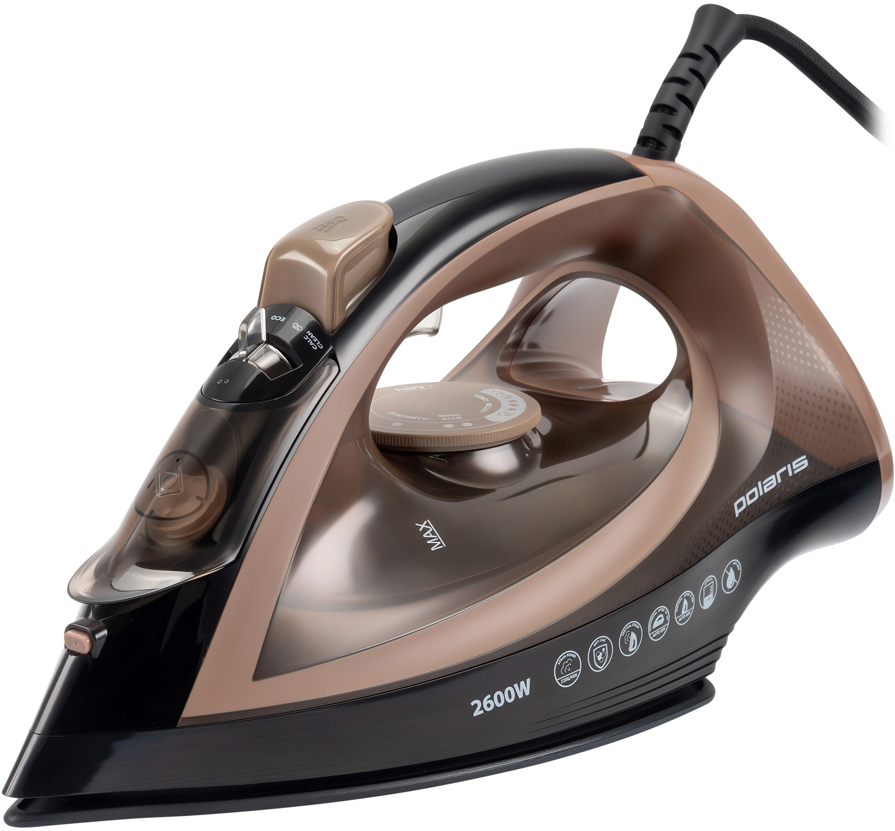 Утюг Polaris PIR 2605AK 2600Вт черный/коричневый
