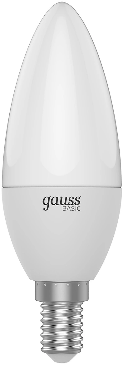 Лампа светодиодная Gauss Basic 1033116T 5.5Вт цок.:E14 свеча 240B св.свеч.бел.теп. (упак.:3шт)