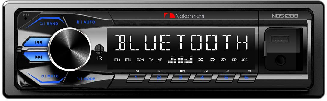 Автомагнитола Nakamichi NQ512BB 1DIN 4x50Вт v5.1 ПДУ RDS (NAK-NQ512BB)