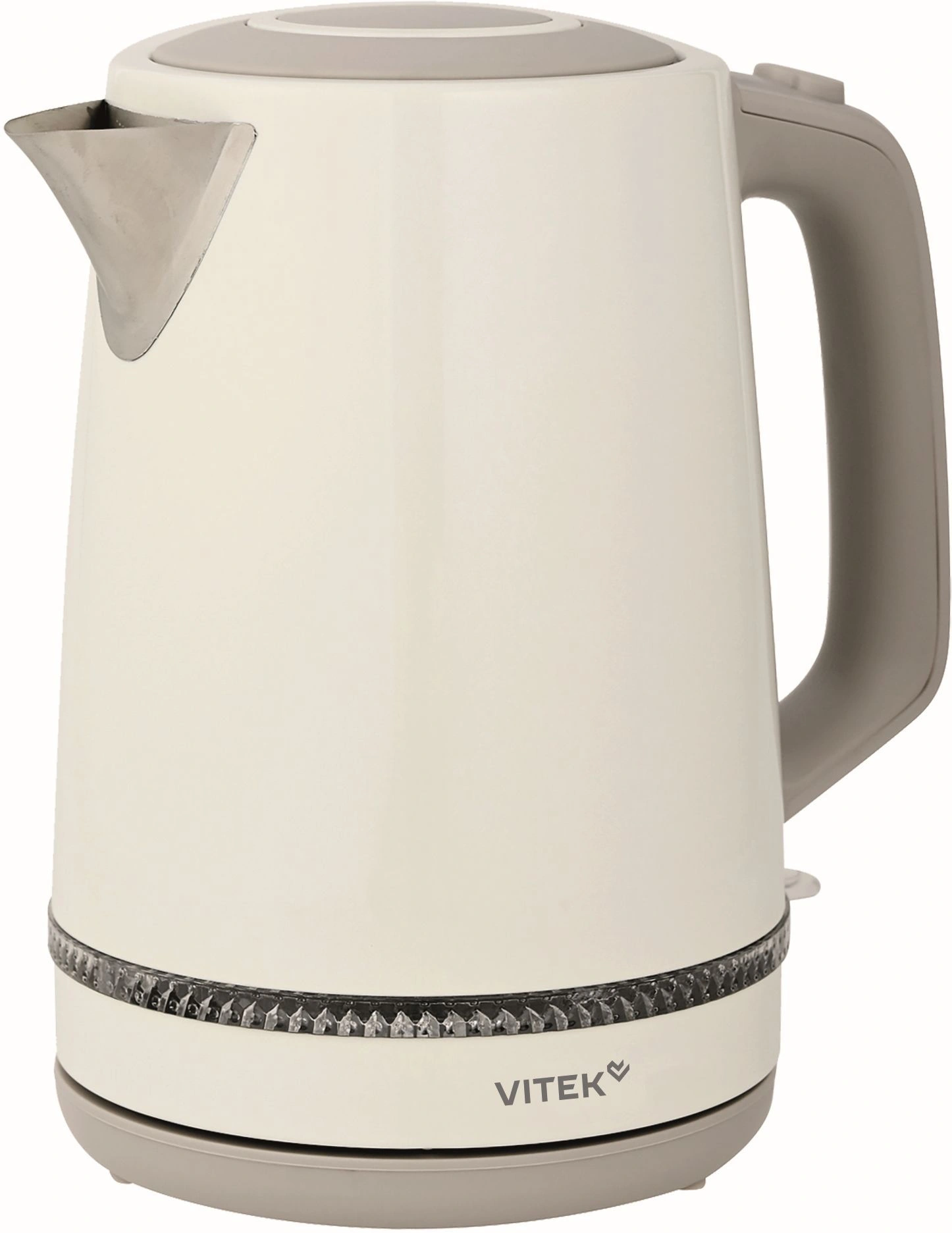 Чайник электрический Vitek VT-WK1066 1.7л. 2200Вт бежевый/коричневый корпус: металл/пластик