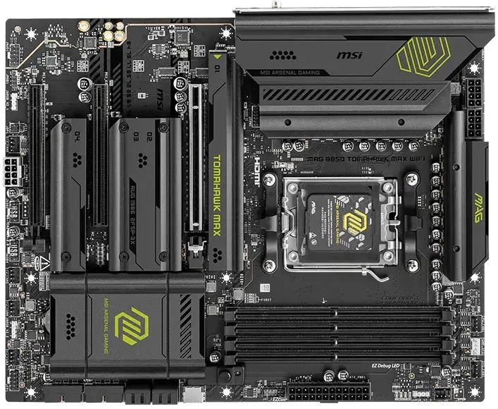 Материнская плата MSI MAG B850 TOMAHAWK WIFI Socket AM5 AMD B850 4xDDR5 ATX AC`97 8ch(7.1) 5Gigabit RAID+HDMI