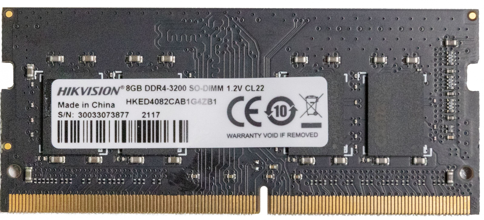 Память DDR4 8GB 3200MHz Hikvision HKED4082CAB1G4ZB1/8G RTL PC4-25600 CL22 SO-DIMM 260-pin 1.2В Ret