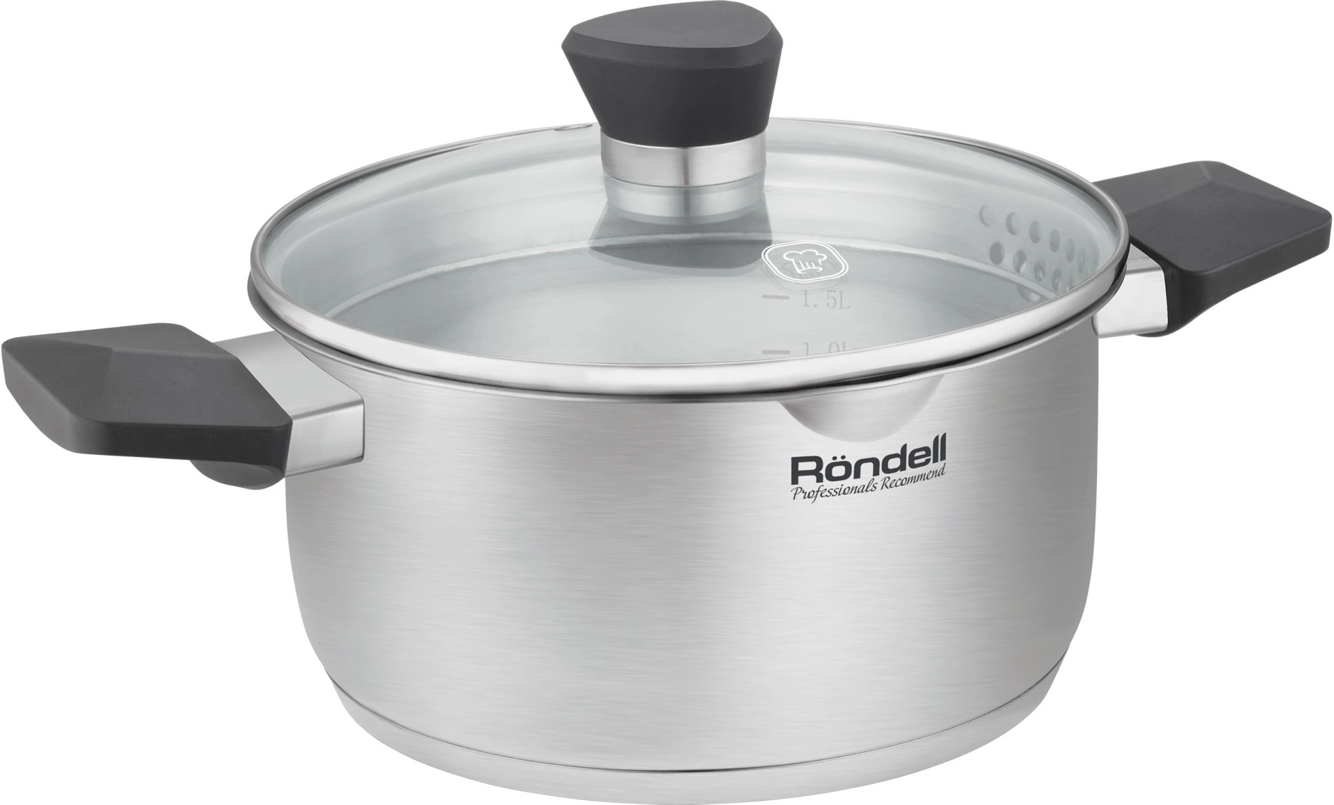 Кастрюля Rondell Strike Grey Ultra RDS-1948 2.8л. d=20см (с крышкой) стальной