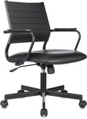 Кресло Бюрократ CH Balance-Low черный экокожа низк.спин. крестов. металл
