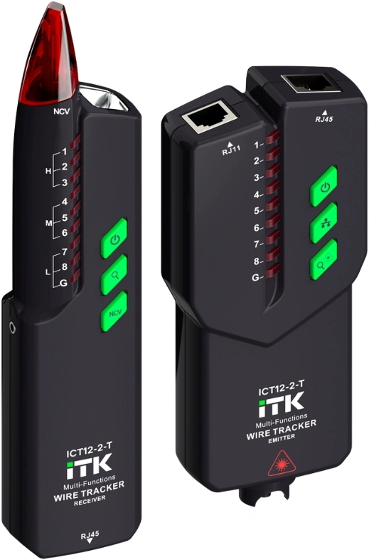 Тестер кабельный ITK ICT12-2-T черный