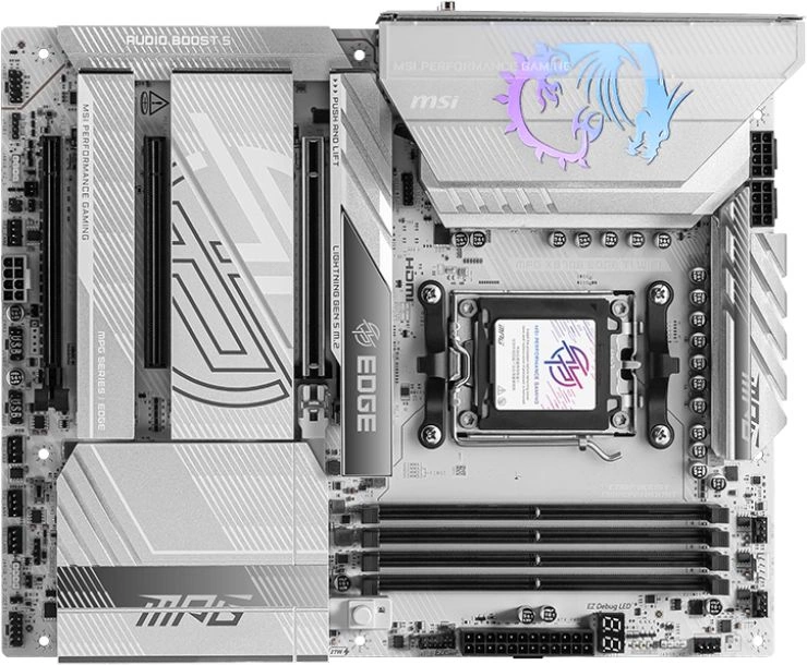 Материнская плата MSI MPG X870E EDGE TI WIFI SocketAM5 AMD X870E 4xDDR5 ATX AC`97 8ch(7.1) 5Gigabit RAID+HDMI