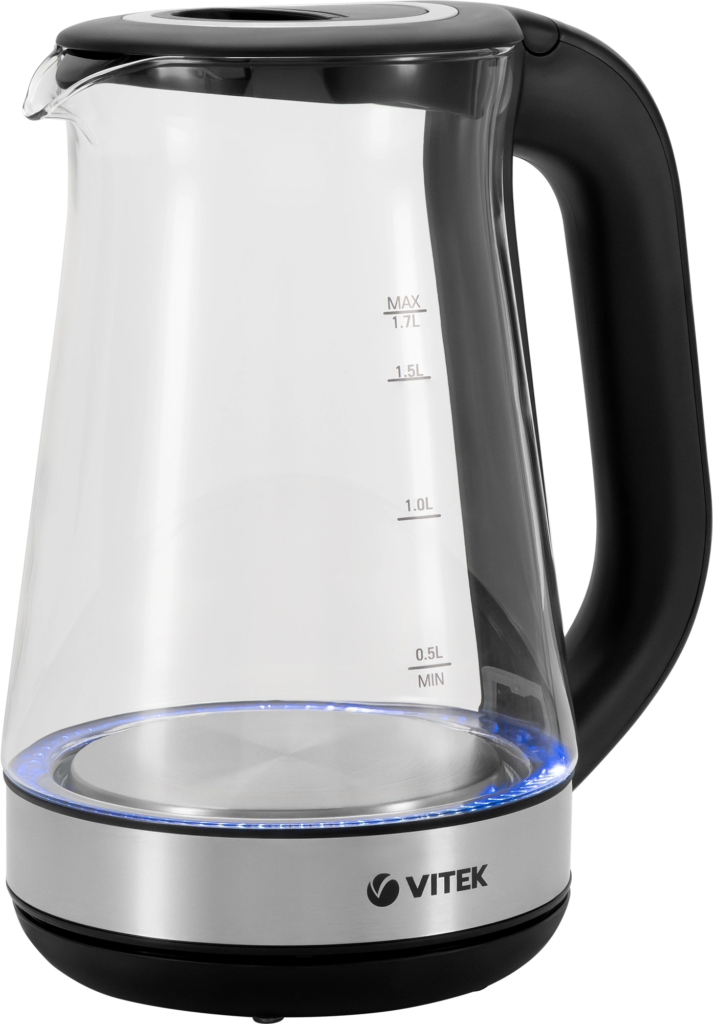 Чайник электрический Vitek VT-1181 1.7л. 2200Вт черный корпус: стекло