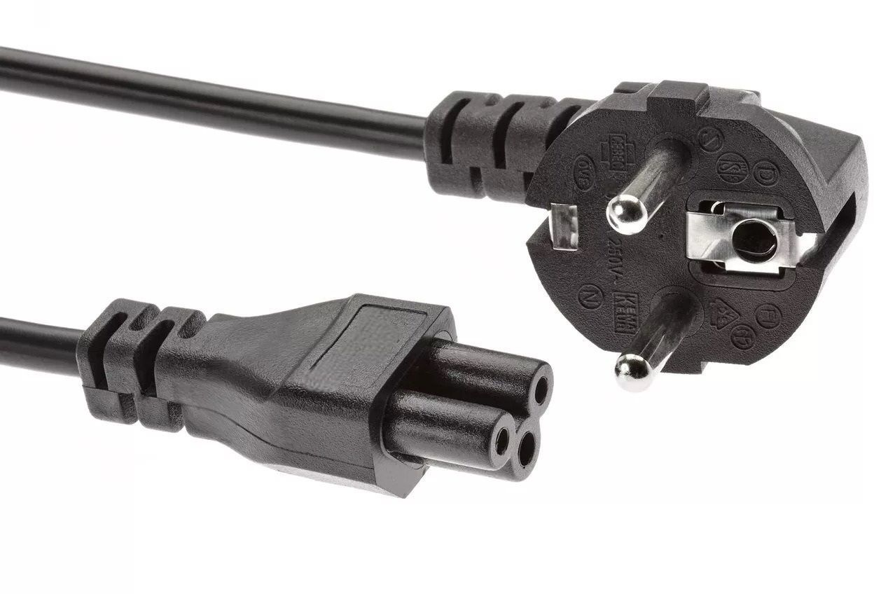 Кабель Premier 5-282 IEC C5 (3-pin) Евровилка угловой 1м (5-282(0.5) 1.0) черный (Bulk)