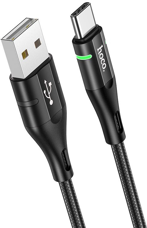 Кабель Hoco U93 Shadow Type-C USB (m)-USB Type-C (m) 1.2м черный коробка