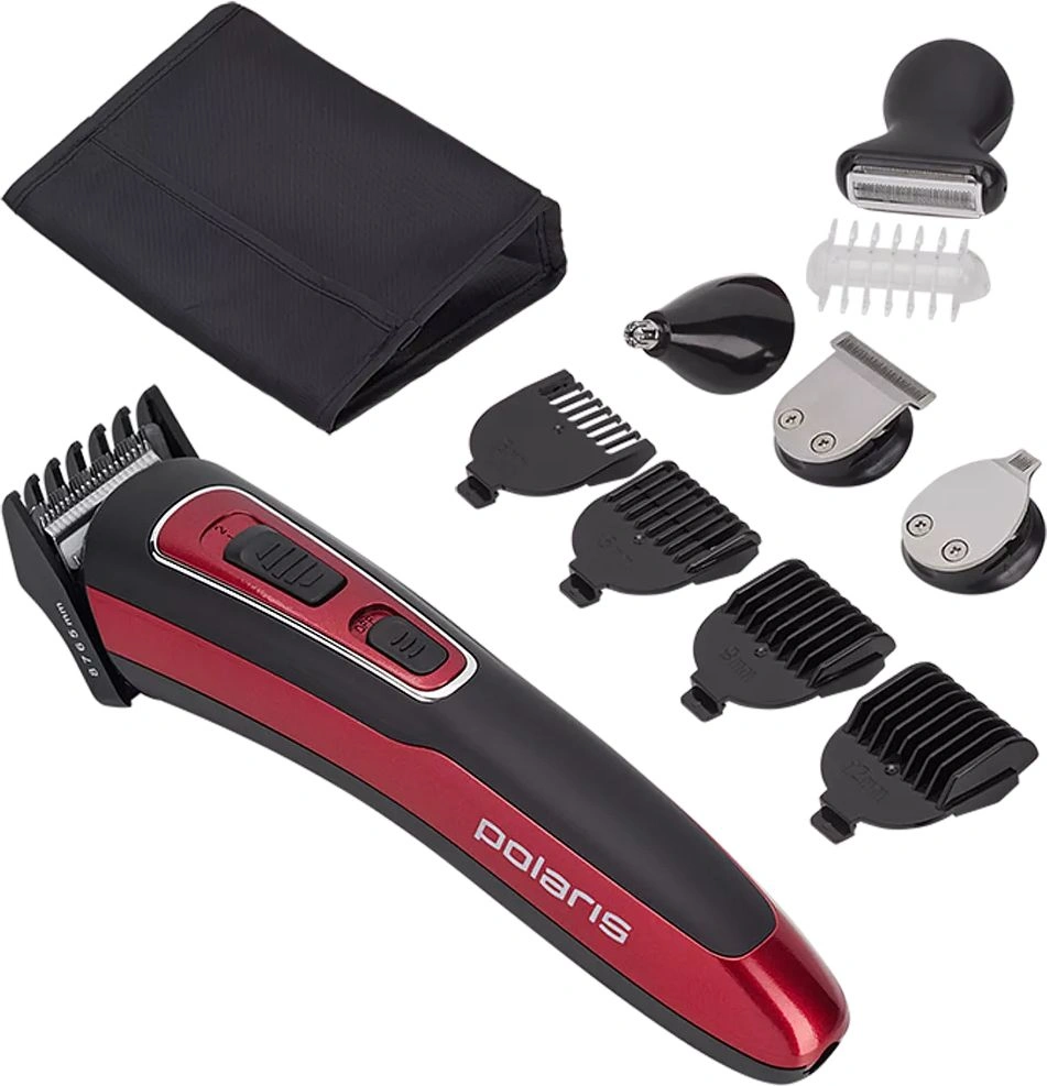 Машинка для стрижки Polaris PHC 3019RC Retro красный/черный (насадок в компл:9шт)