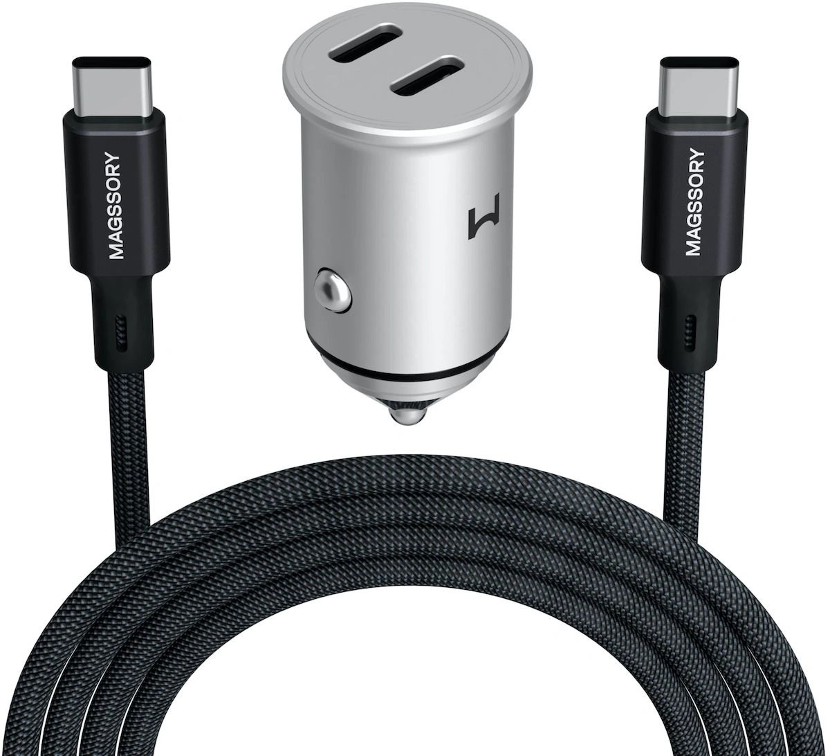 Автомобильное зар./устр. Magssory cch002 45W 3A+2.25A (PD+QC+AFC) USB Type-C универсальное темно-серый