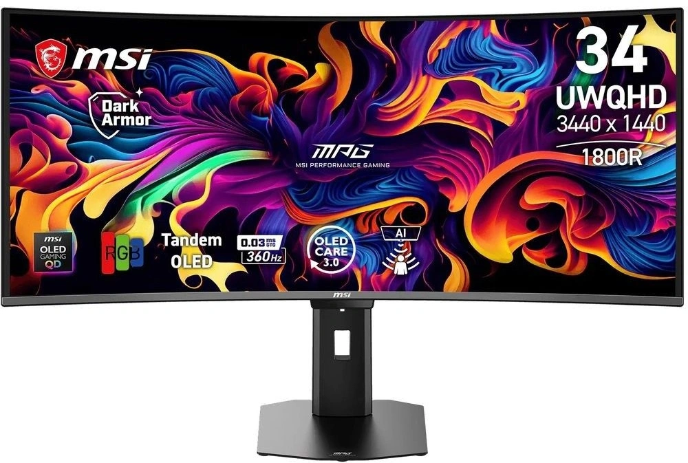 Монитор MSI 34" MPG 341CQR QD-OLED X36 черный QD OLED LED 21:9 HDMI матовая HAS 250cd 178гр/178гр 3440x1440 360Hz DP UW USB 9.3кг