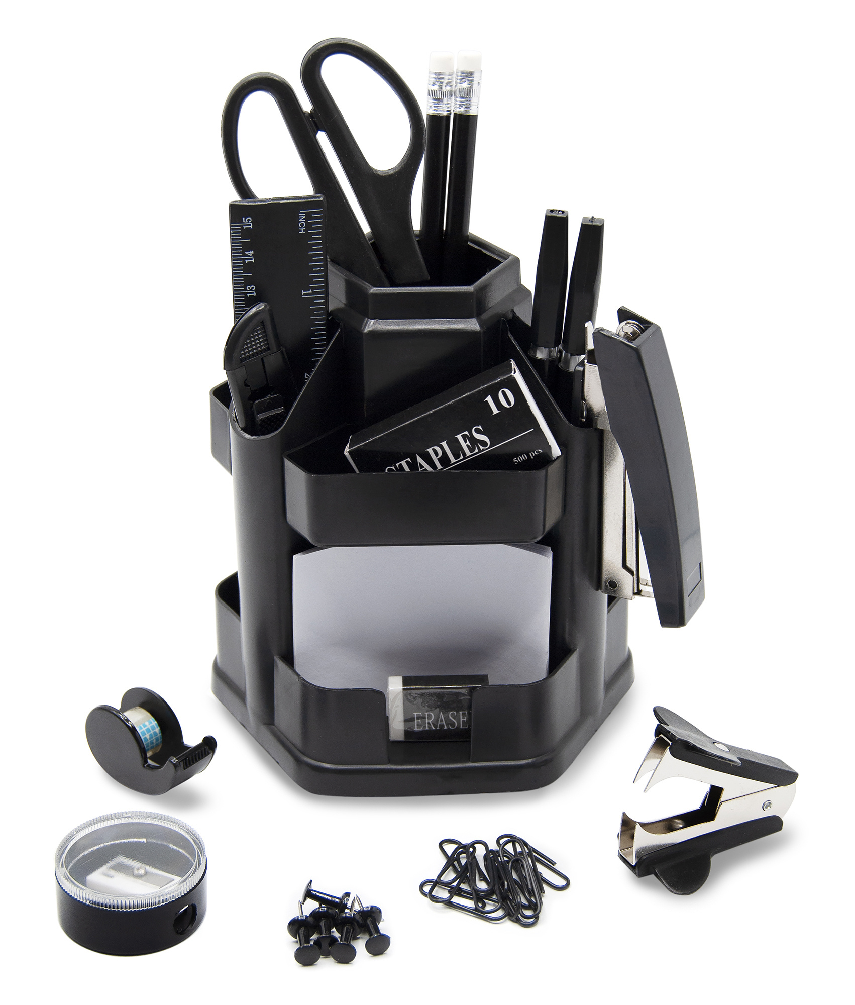 Настольный набор Silwerhof 172022-01 (17 предметов) пластик черный