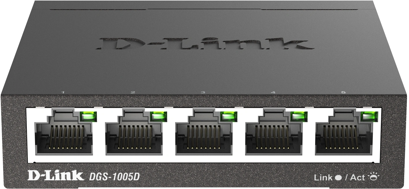 Коммутатор D-Link DGS-1005D/R1A (L2) 5x1Гбит/с неуправляемый