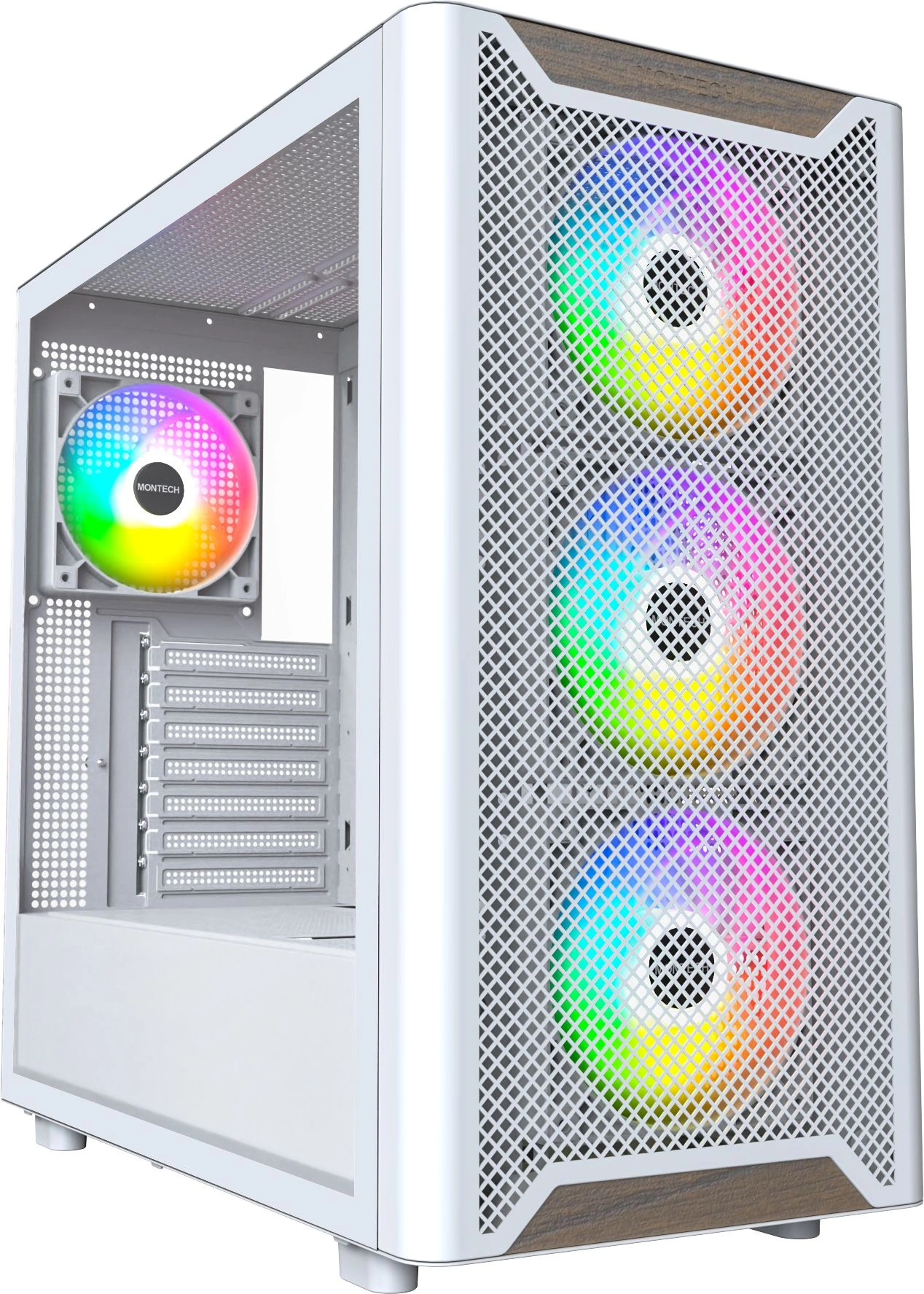 Корпус Montech XR Wood белый без БП ATX 9x120mm 4x140mm 2xUSB3.0 audio bott PSU