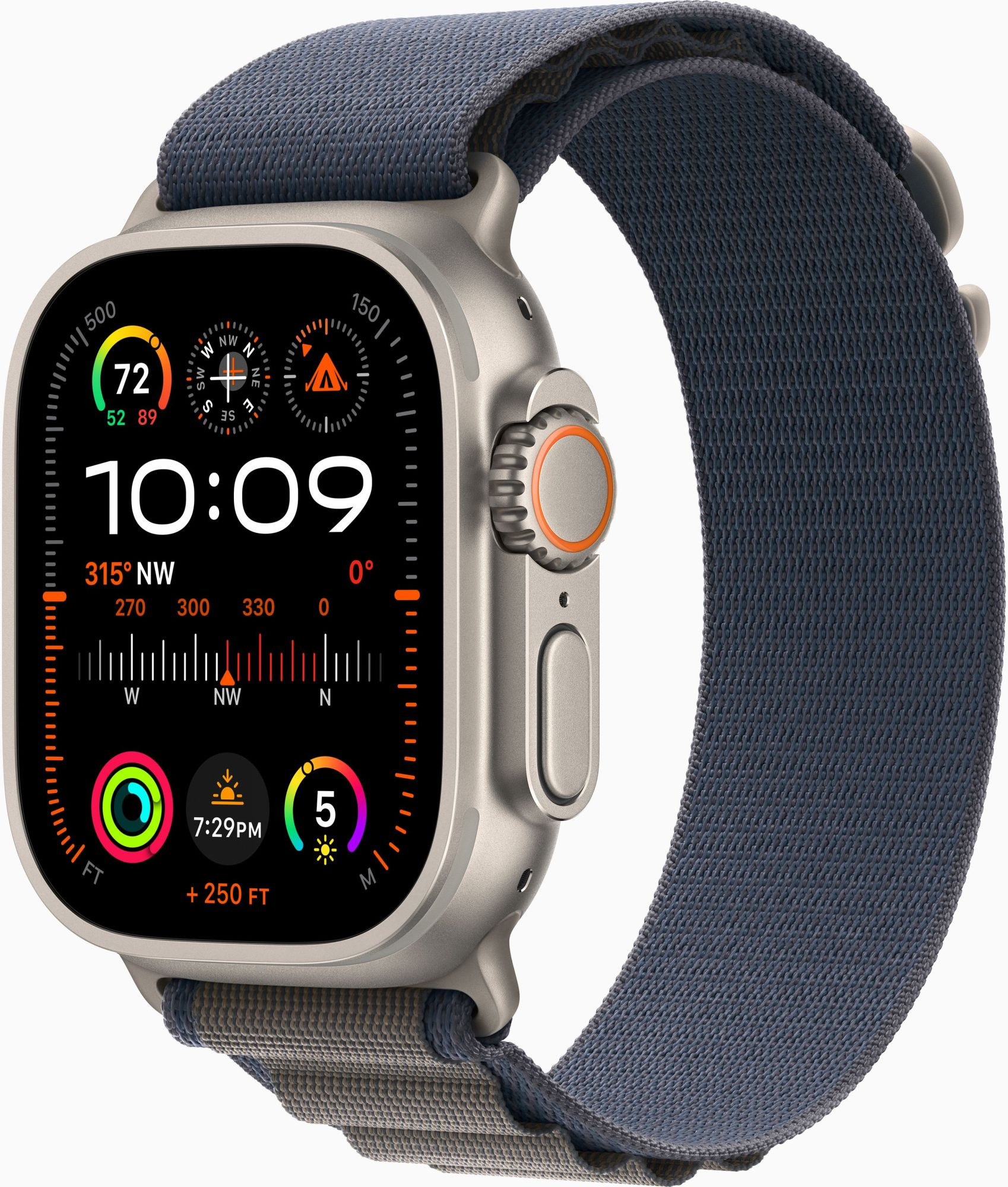 Смарт-часы Apple Watch Ultra 2 A2986 49мм OLED корп.титан Alpine loop рем.синий разм.брасл.:145-190мм (MREP3LL/A)