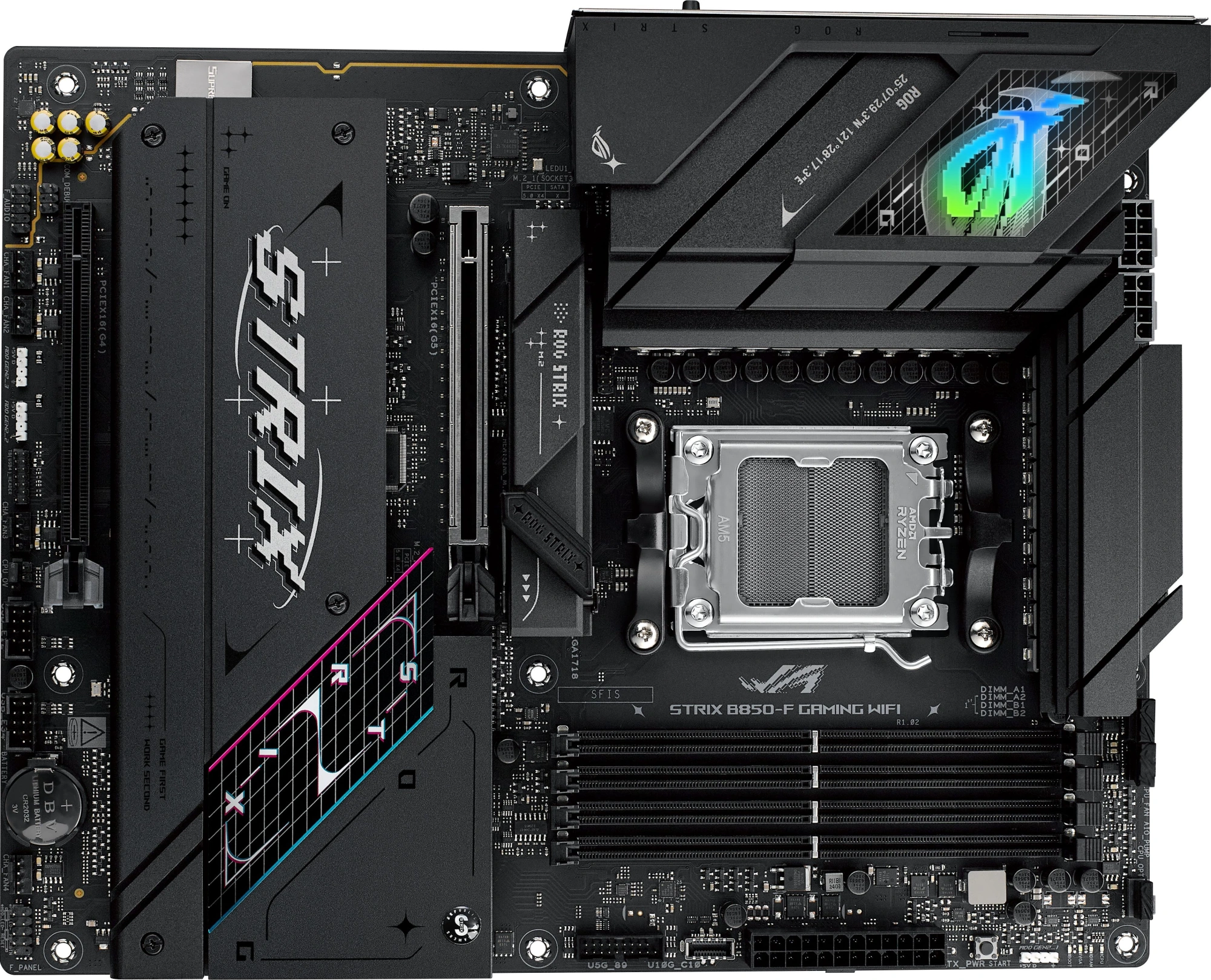 Материнская плата Asus ROG STRIX B850-F GAMING WIFI SocketAM5 AMD B850 4xDDR5 ATX AC`97 8ch(7.1) 2.5Gg RAID+HDMI+DP