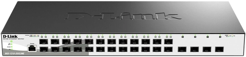 Коммутатор D-Link DGS-1210-28XS/ME/C1A (L2) 24SFP 4SFP+ управляемый