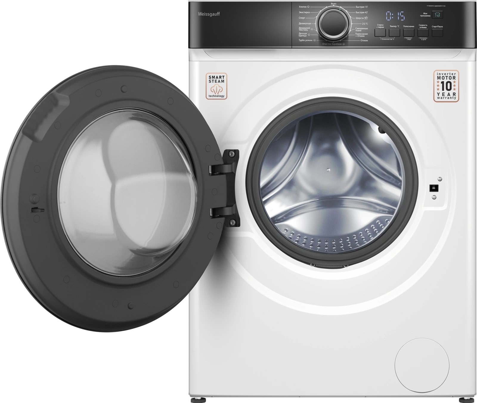 Стиральная машина Weissgauff WM 4427 Inverter Steam класс: A+++ загр.фронтальная макс.:7кг белый инвертор