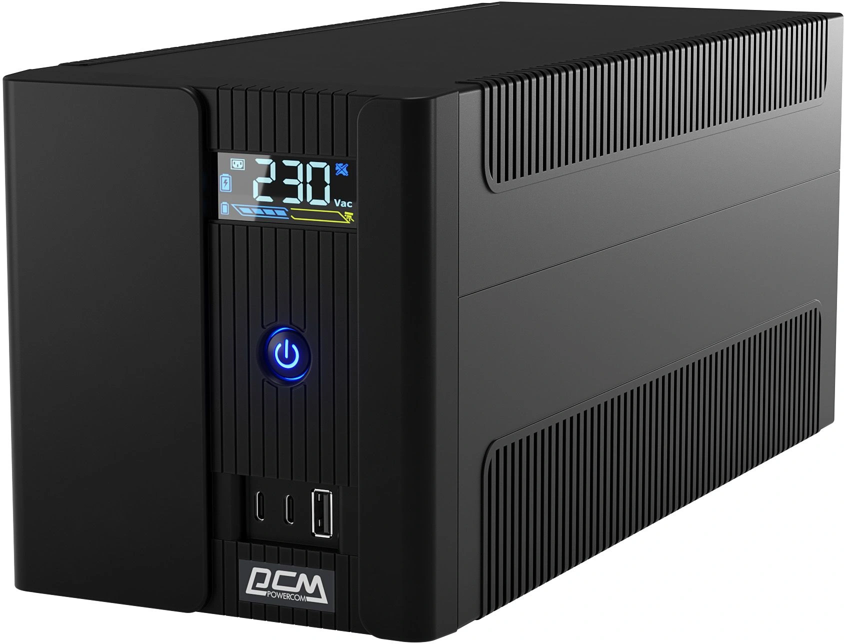 Источник бесперебойного питания Powercom Raptor Plus LCD RPT1600EULCD 960Вт 1600ВА черный