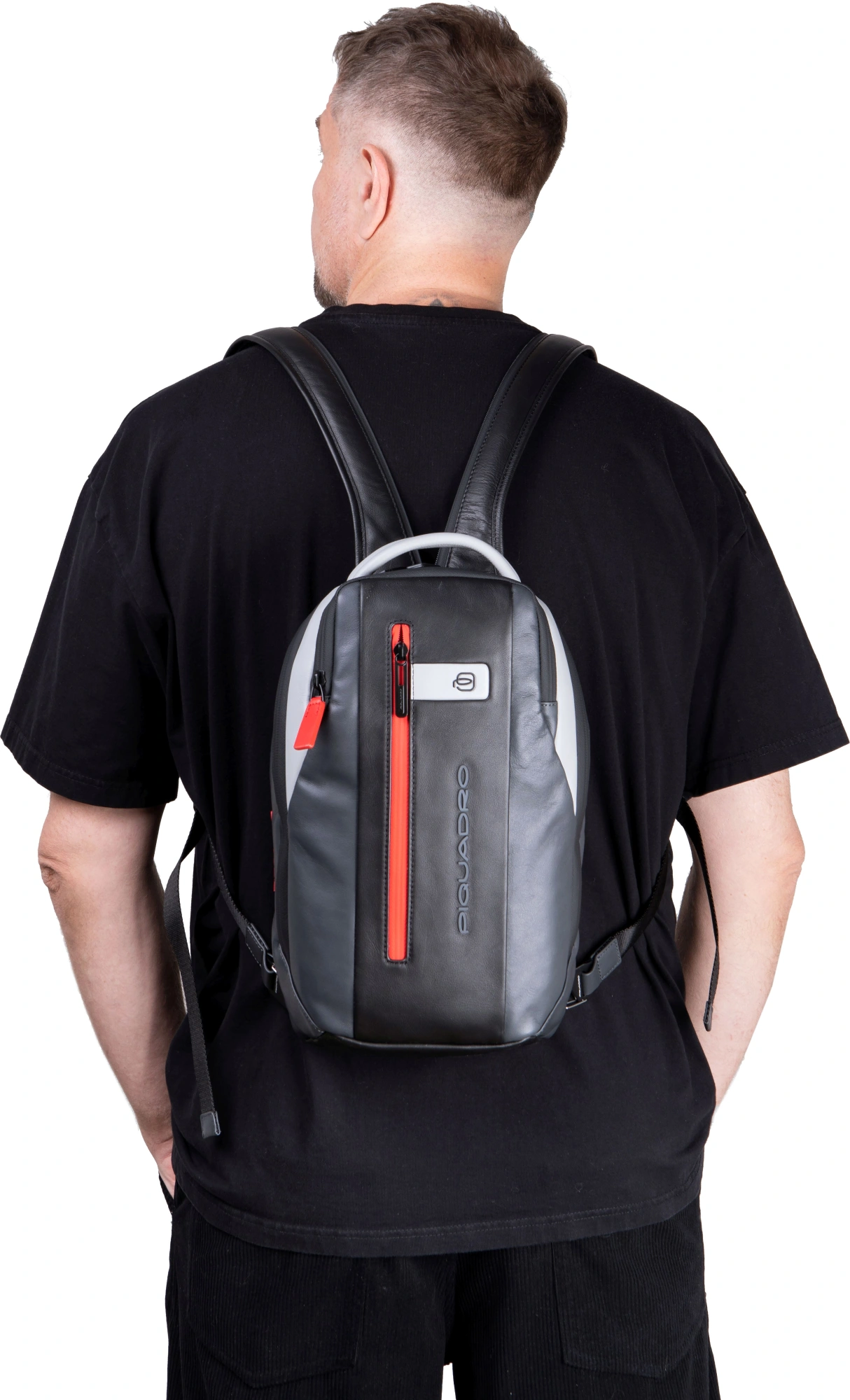 Рюкзак слинг Piquadro Urban CA6801UB00/GRN серый/черный натур.кожа