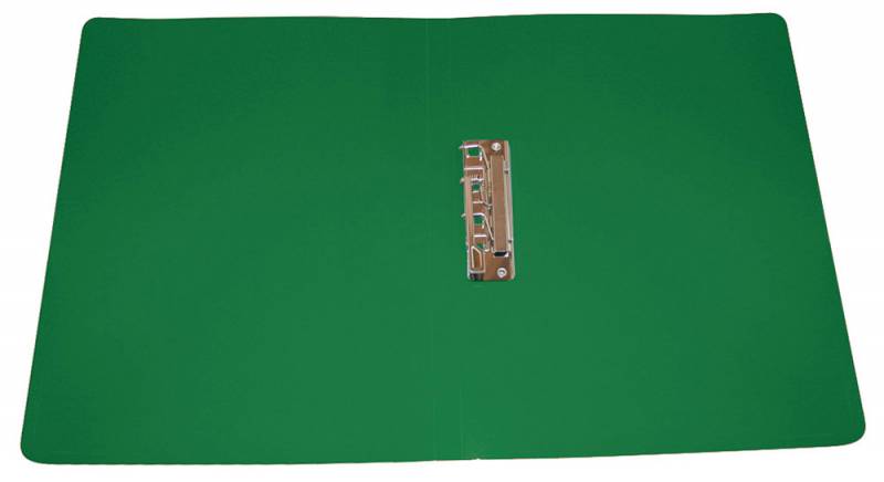 Папка метал.зажим Бюрократ -PZ05CGREEN A4 пластик 0.5мм торц.наклейка зеленый