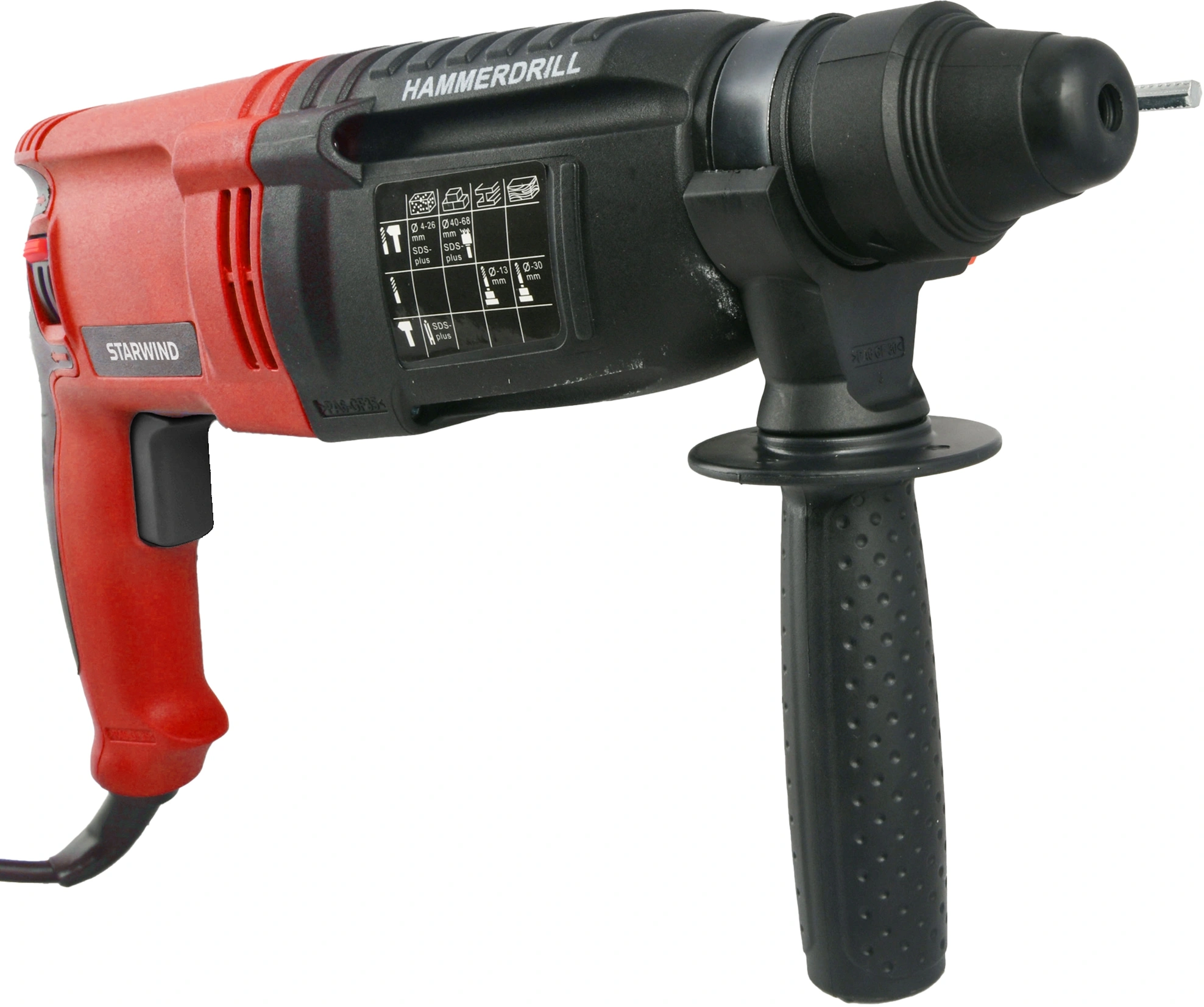 Перфоратор Starwind RH26-900S0 патрон:SDS-plus уд.:3.2Дж 900Вт (кейс в комплекте)
