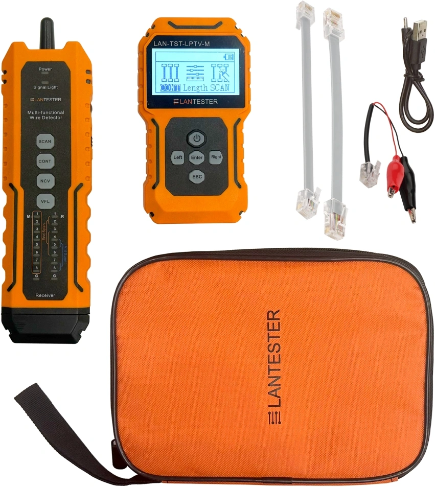 Тестер кабельный Lanmaster LAN-TST-LPTV-M оранжевый/черный