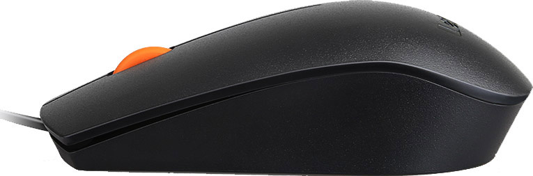 Мышь Lenovo 300 черный/оранжевый оптическая 1600dpi USB для ноутбука 2but (GX30M39704)