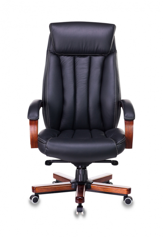 Кресло руководителя Бюрократ T-9922WALNUT черный кожа крестов. металл/дерево