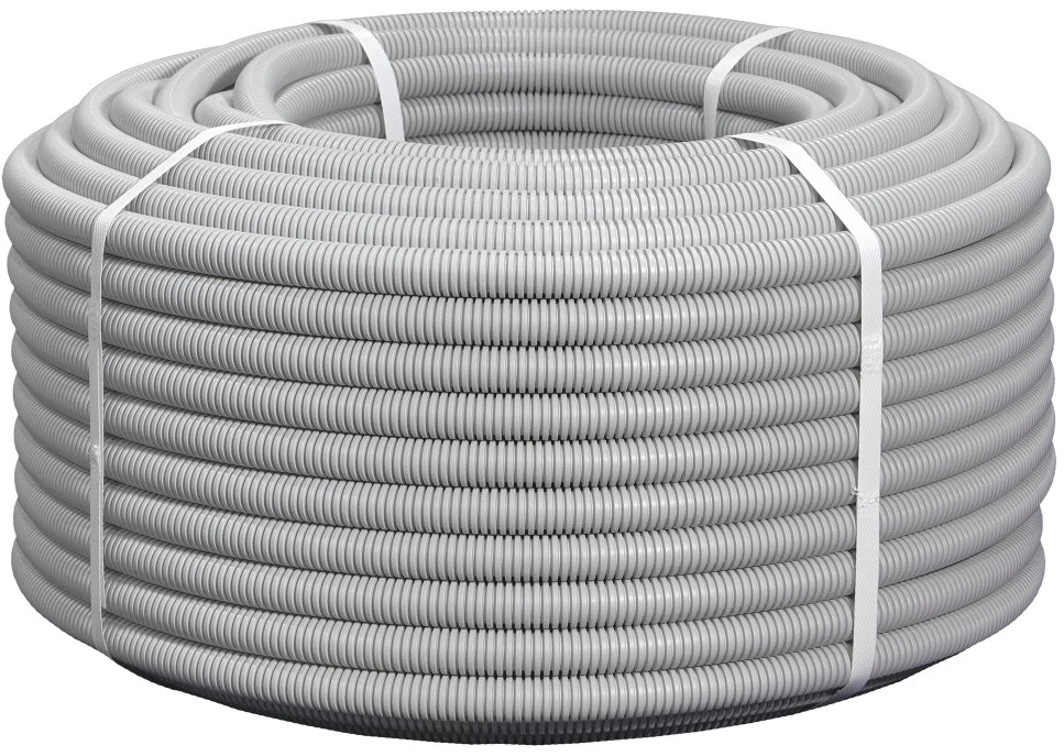 Труба гофр. гибкая ПВХ NTSS NTSS-TGS25 внеш.D=25мм 50м сер.