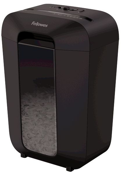 Шредер Fellowes PowerShred LX70 черный (секр.P-4) перекрестный 11лист. 18лтр. скрепки скобы пл.карты