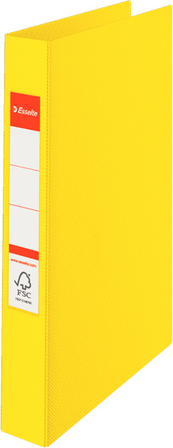 Папка на 2-х кольцах Esselte Standard 14450 A4 картон/ПВХ кор.25мм желтый вмест.190лист.